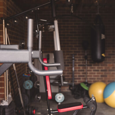 Gym includes an assisted weights machine, free weights, boxing bag, exercise balls, kettle bells and more.