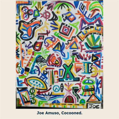 Joe Amuso, Cocooned, acrylic on canvas.