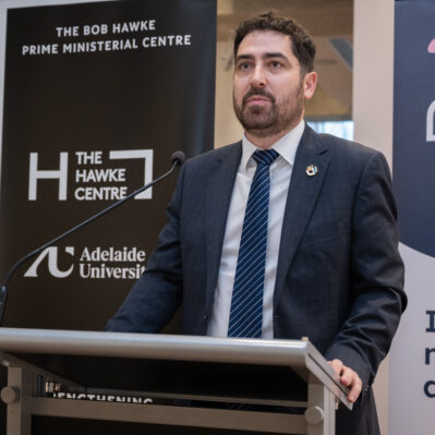 Ben Wells speaking at launch