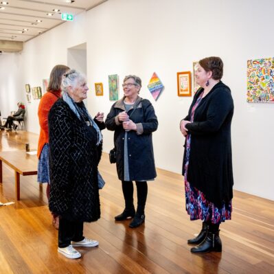 People attending the launch of the exhibition.
